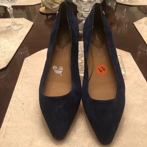 BLUE SUEDE FLATS